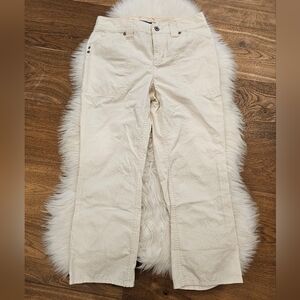 Vintage Cream Straight-Leg Cropped Pants